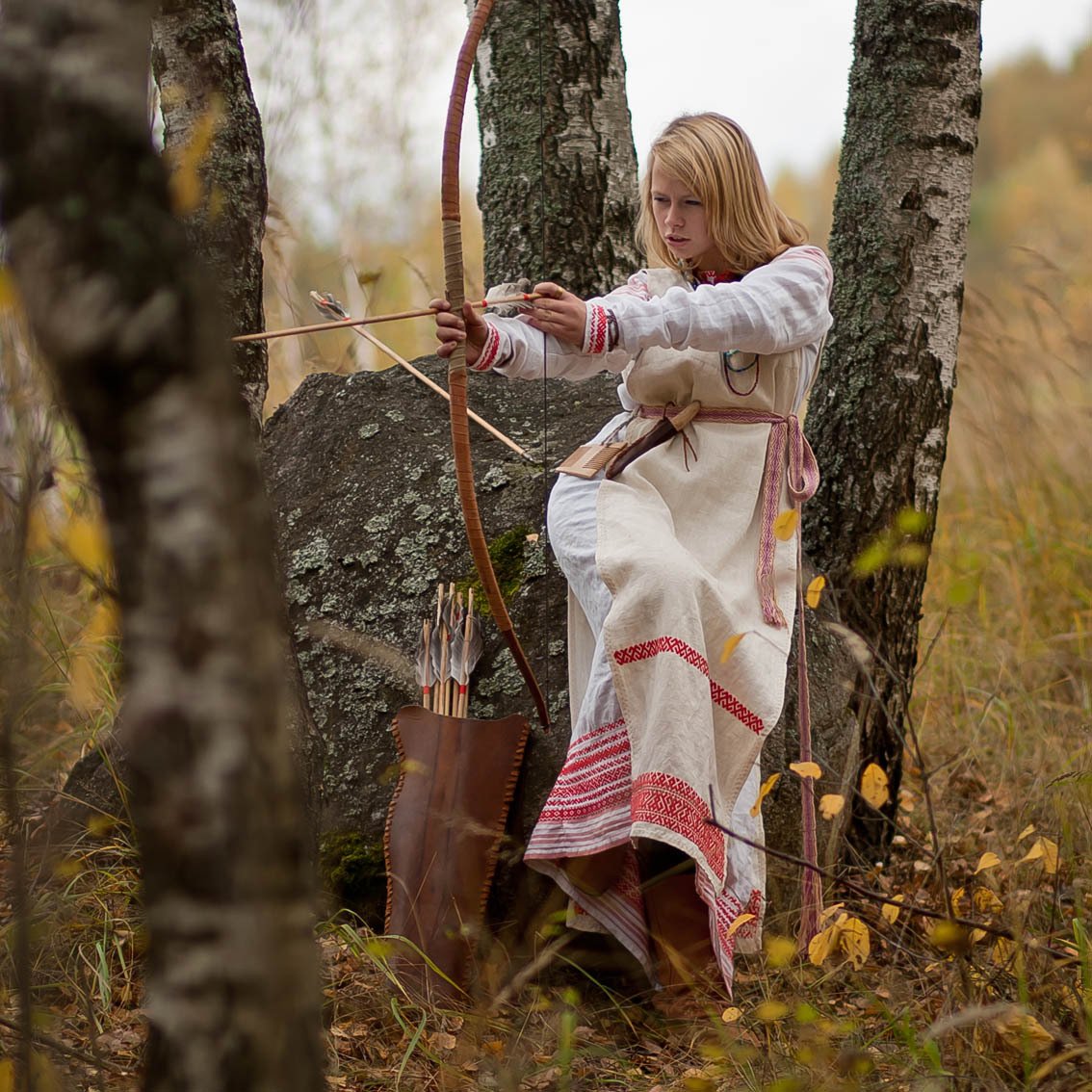 Sexy photo Girls in Slavic costumes in New Delhi